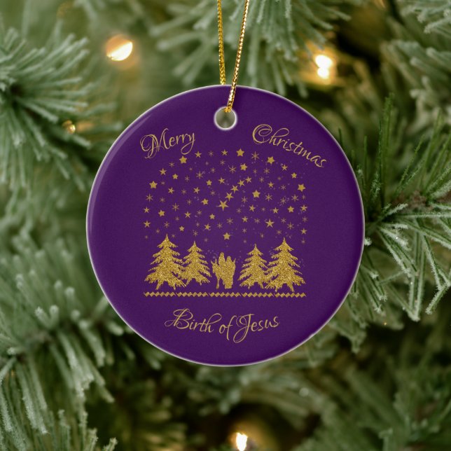 Adorno De Cerámica Navidades religiosos Virgen María, San José, Jesús (Árbol)