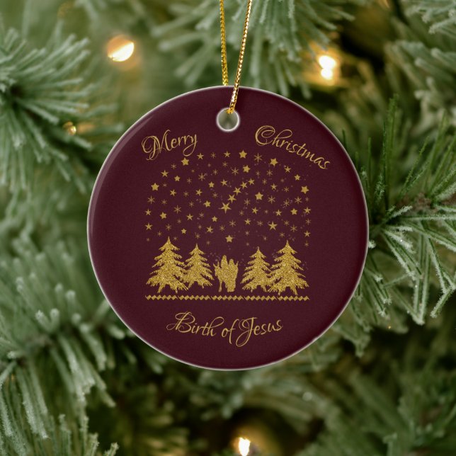 Adorno De Cerámica Navidades religiosos Virgen María, San José, Jesús (Árbol)