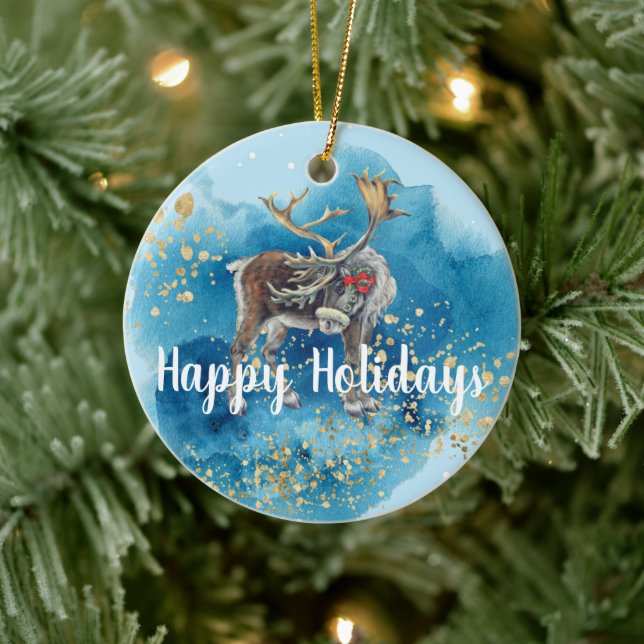 Adorno De Cerámica Navidades Resto Azul Esplash (Árbol)