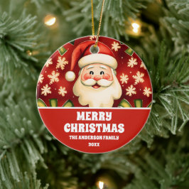Adorno De Cerámica Navidades retro de la época Santa Claus y arcos