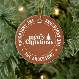 Adorno De Cerámica Navidades Retro Terracota Moderno Minimal Único