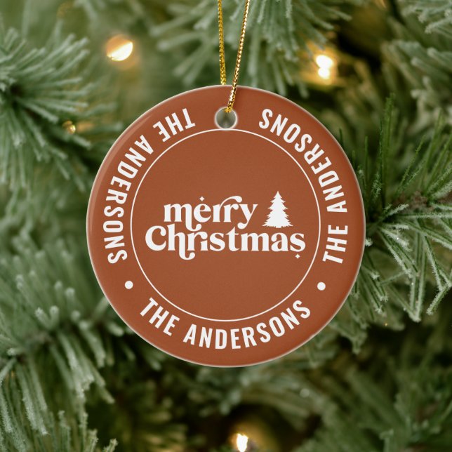 Adorno De Cerámica Navidades Retro Terracota Moderno Minimal Único (Árbol)