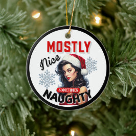 Adorno De Cerámica Navidades retro traviesos a veces traviesos pinup