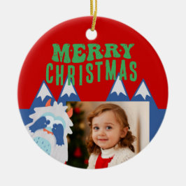 Adorno De Cerámica Navidades Retro Yeti Whimsical para niños foto