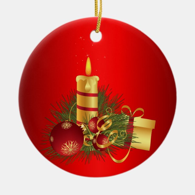 Adorno De Cerámica Navidades rojos (Frente)