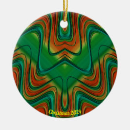 Adorno De Cerámica Navidades rojos, amarillos y verdes brillante 2024
