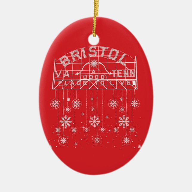 Adorno De Cerámica Navidades rojos del Rótulo Bristol Slogan (Frente)