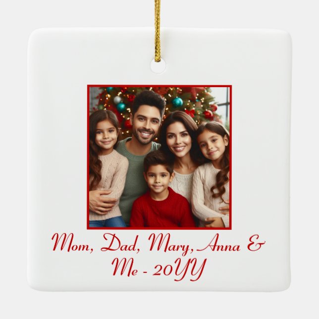 Adorno De Cerámica Navidades rojos "moro y brillante" personalizados (Reverso)