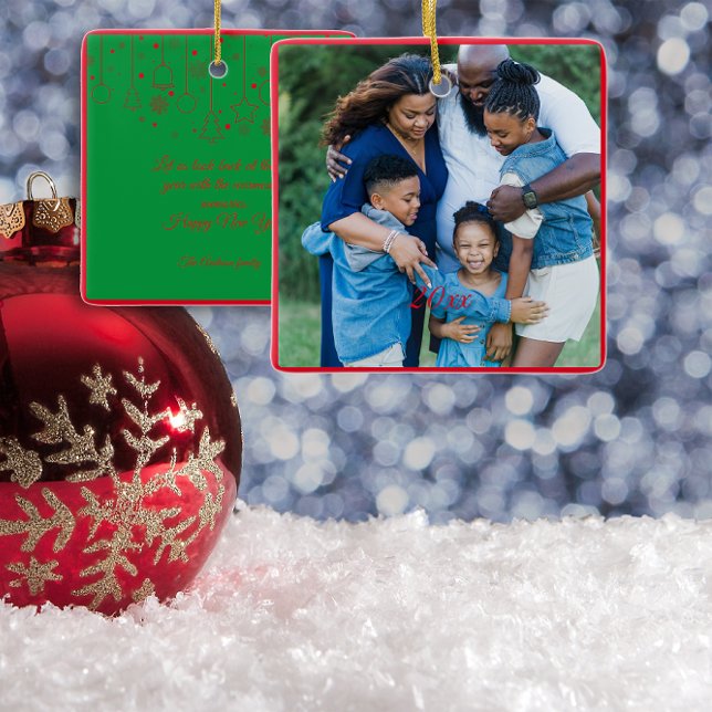 Adorno De Cerámica Navidades rojos Saludos de fotos verdes (Subido por el creador)