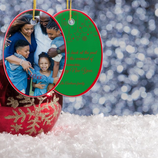 Adorno De Cerámica Navidades rojos Saludos de fotos verdes (Subido por el creador)