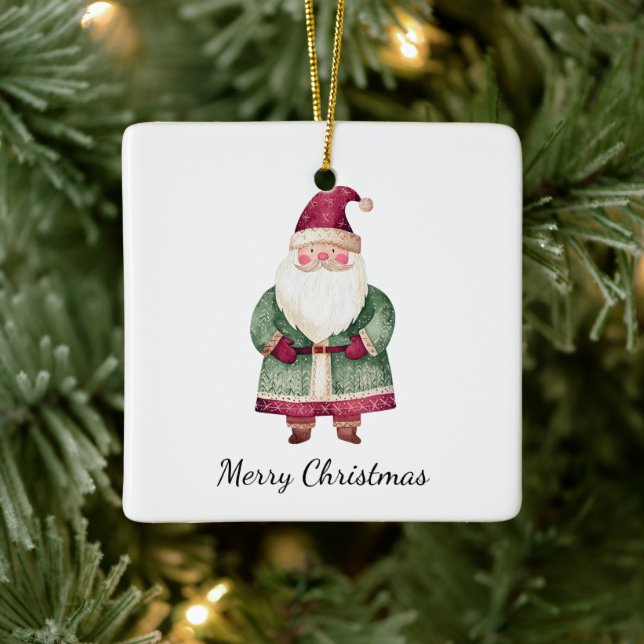 Adorno De Cerámica Navidades rojos verdes Santa Claus (Árbol)