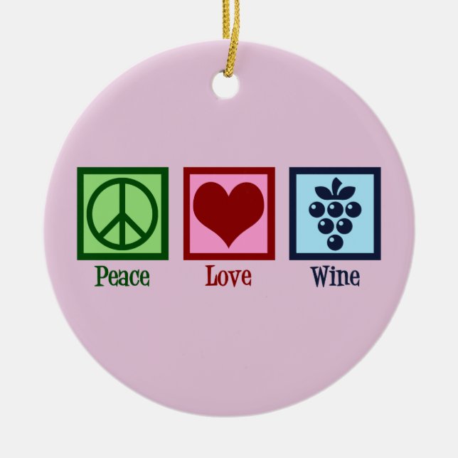 Adorno De Cerámica Navidades rosados de Peace Love Wine Country (Frente)