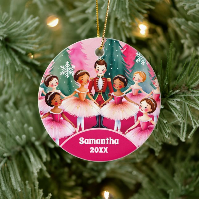 Adorno De Cerámica Navidades rosados, desnucracker Ballerina Kids Pho (Árbol)
