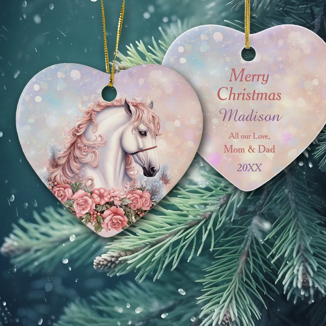 Adorno De Cerámica Navidades rosados Rose Bouquet White Horse Kids (Subido por el creador)
