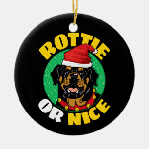 Adorno De Cerámica Navidades Rottie o Nice Rottweiler
