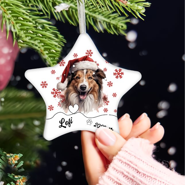 Adorno De Cerámica Navidades Rough Collie Dog Personalizado Cerámica  (Subido por el creador)