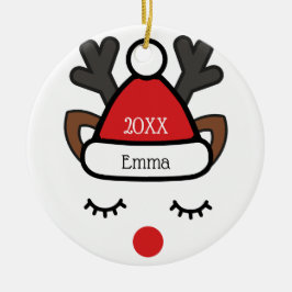 Adorno De Cerámica Navidades Rudolph divertido Nombre personalizado y