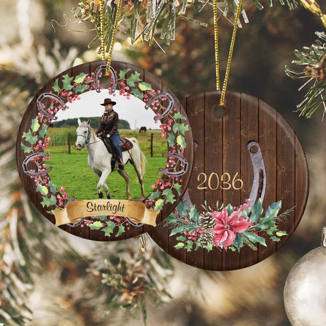 Adorno De Cerámica Navidades rusos de fotos de caballos Personalizado (Subido por el creador)