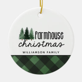 Adorno De Cerámica Navidades rústicos de granjas, foto de Red Plaid C