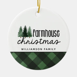 Adorno De Cerámica Navidades rústicos de granjas, foto de Red Plaid C