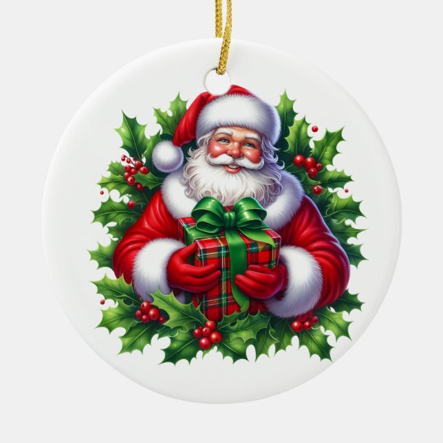 Adorno De Cerámica Navidades Santa (Frente)