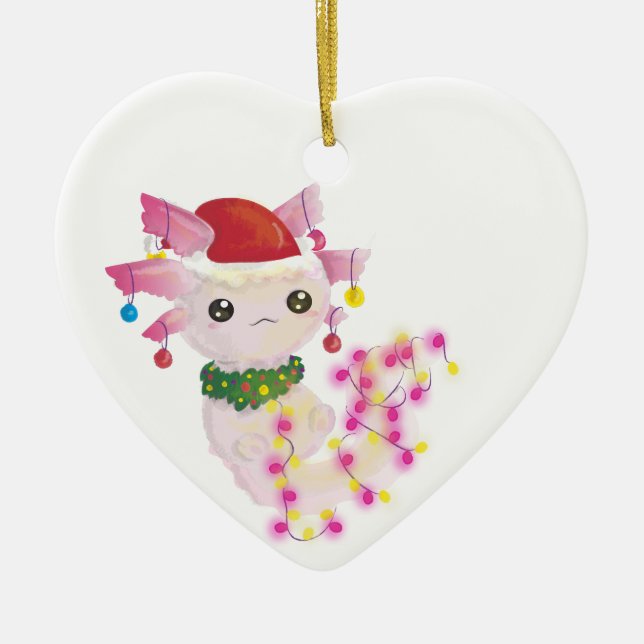 Adorno De Cerámica navidades santa axolotl (Frente)