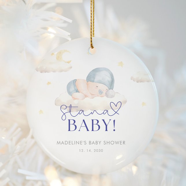 Adorno De Cerámica Navidades Santa Baby Boy Shower (Subido por el creador)
