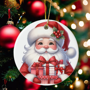 Adorno De Cerámica Navidades Santa Cuta Regalos Añadir nombre y fecha