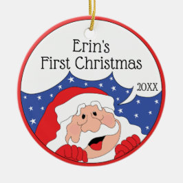 Adorno De Cerámica Navidades Santa Dice... Personalización de ornamen