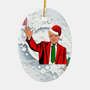 Adorno De Cerámica navidades santa donald trump