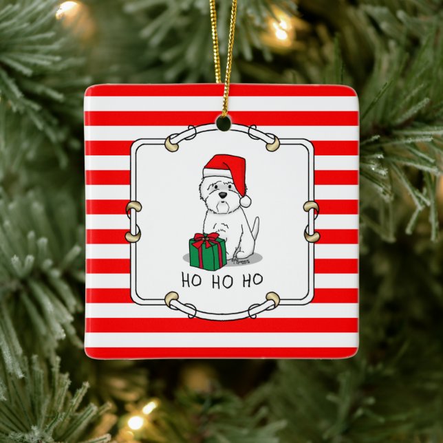 Adorno De Cerámica Navidades Santa West Highland White Terrier Westie (Árbol)