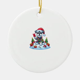 Adorno De Cerámica Navidades Schnauzer de la Ministra de la Paz Ilumi