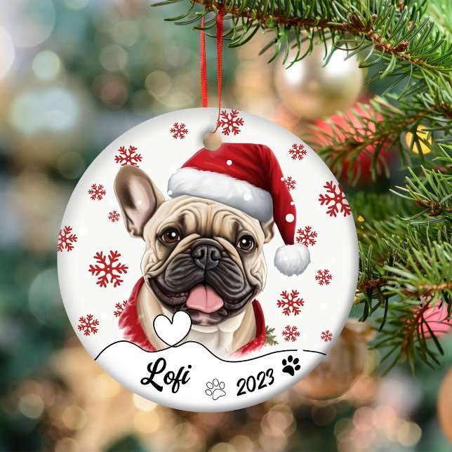 Adorno De Cerámica Navidades se burlan del Bulldog francés personaliz (Subido por el creador)