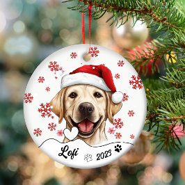 Adorno De Cerámica Navidades se burlan del perro labrador personaliza