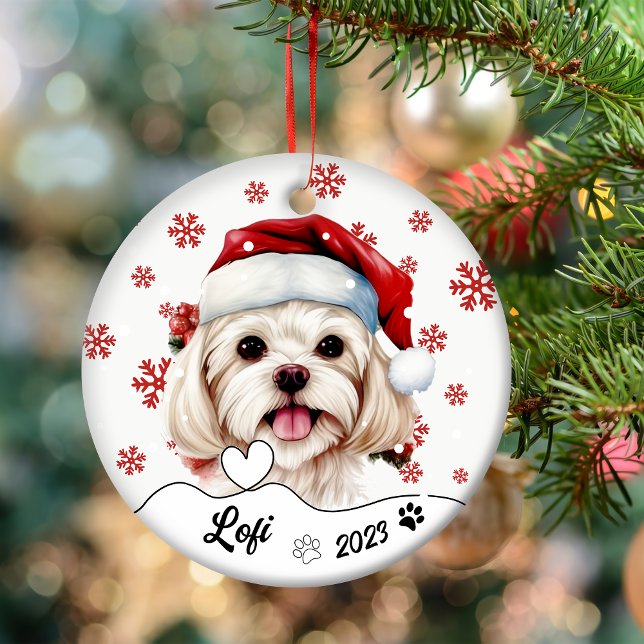 Adorno De Cerámica Navidades se burlan del perro maltés (Subido por el creador)
