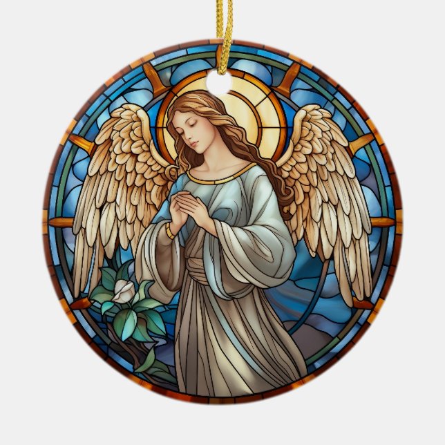 Adorno De Cerámica Navidades Seted Glass Angel (Frente)