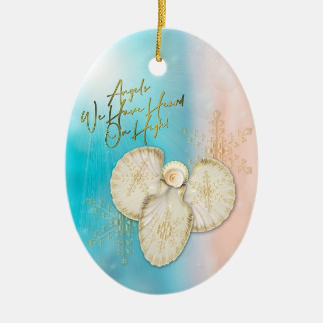 Adorno De Cerámica Navidades Shell Angel Ornament (Frente)