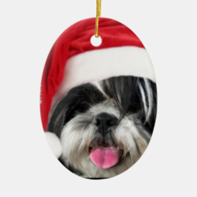 Adorno De Cerámica Navidades Shih Tzu Dog (Frente)