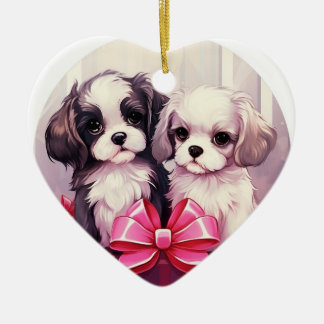 Adorno De Cerámica Navidades Shih Tzu, regalo conmemorativo del perro