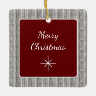 Adorno De Cerámica Navidades simples de la familia Rustic Wood