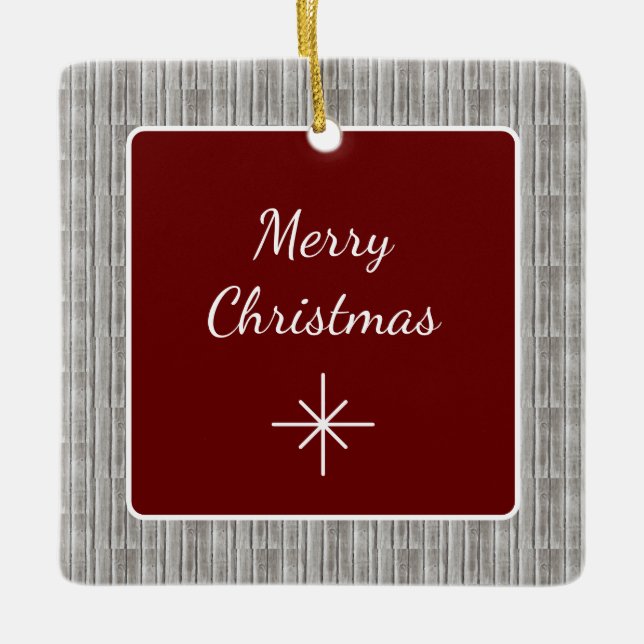 Adorno De Cerámica Navidades simples de la familia Rustic Wood (Anverso)
