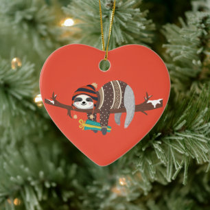 Adorno De Cerámica Navidades Sloth