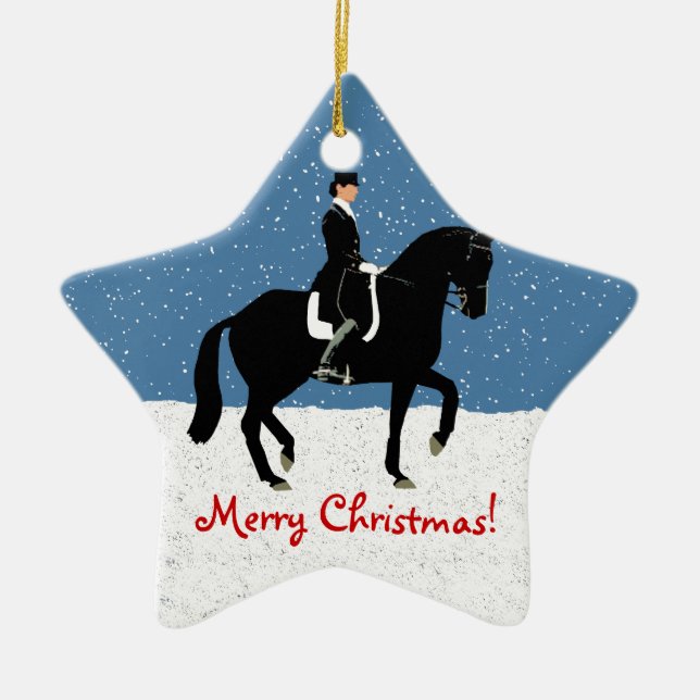 Adorno De Cerámica Navidades Snowley Dressage Horse (Frente)