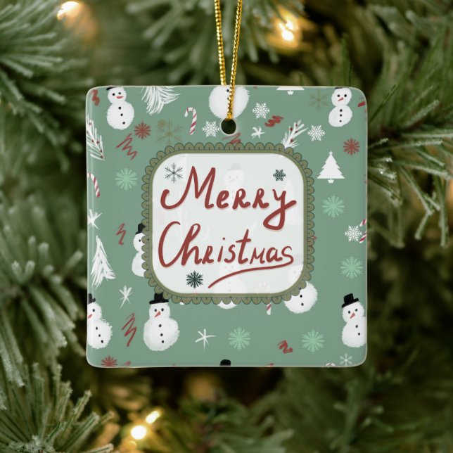 Adorno De Cerámica Navidades Snowman (Árbol)