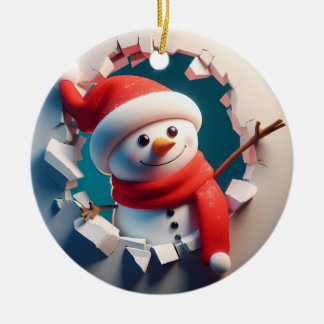 Adorno De Cerámica Navidades Snowman con armas estallando