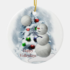 Adorno De Cerámica Navidades Snowman de voleibol