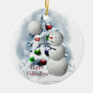 Adorno De Cerámica Navidades Snowman de voleibol