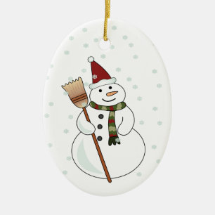 Adorno De Cerámica Navidades Snowman Ornament