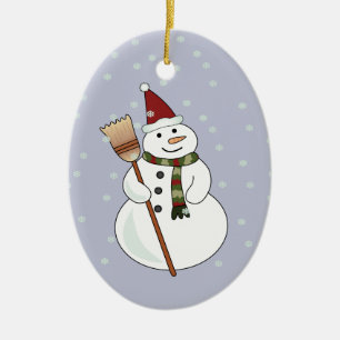 Adorno De Cerámica Navidades Snowman Ornament