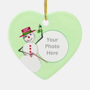 Adorno De Cerámica Navidades Snowman y Mistletoe (fotograma)